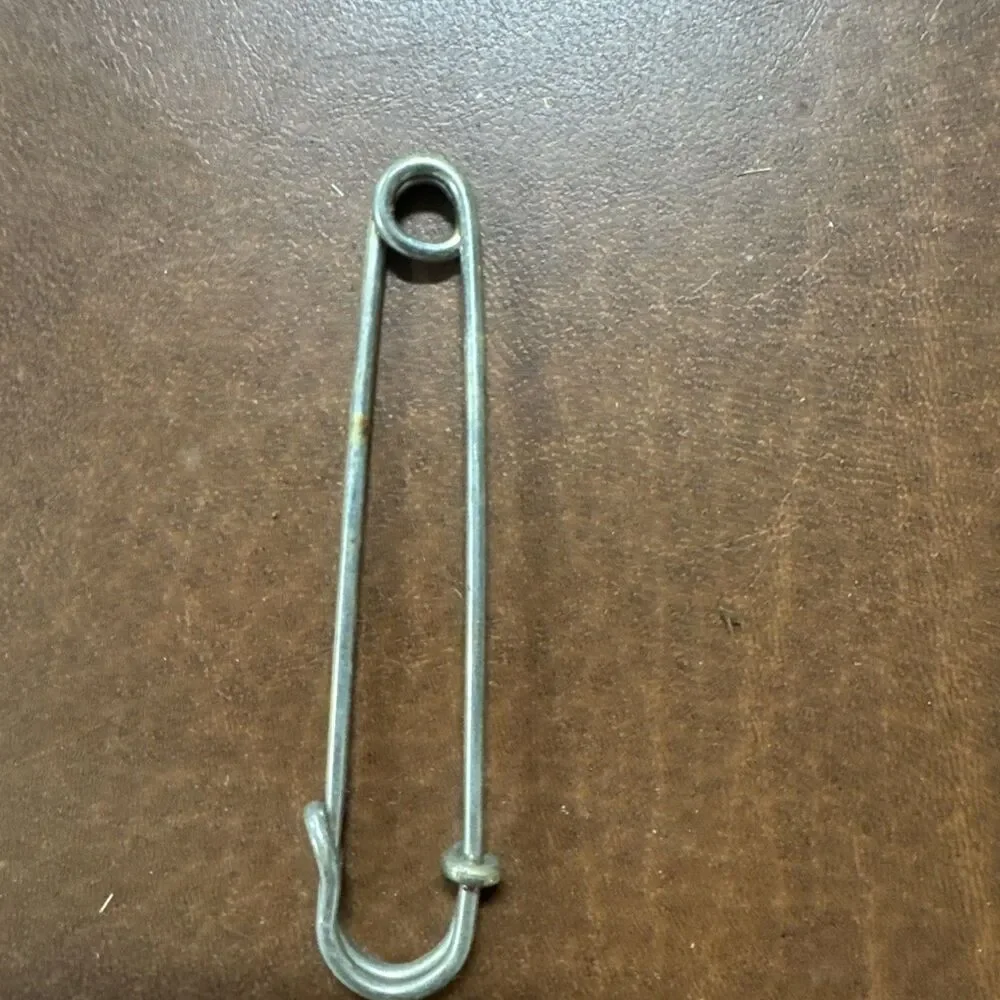Vintage Oversized Silver Toned 3” Safety Pin